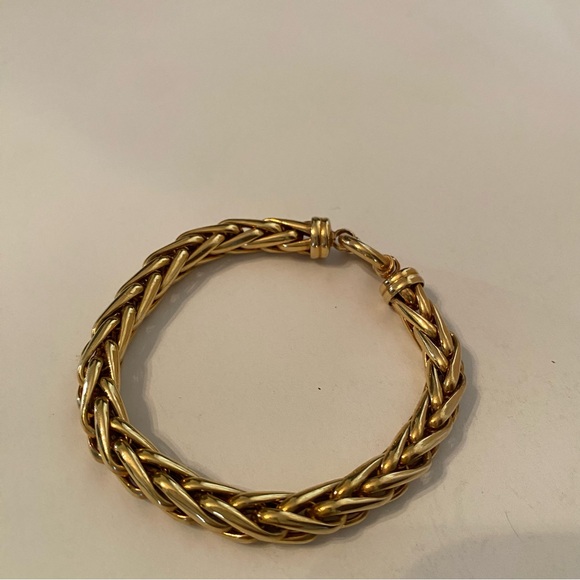 Gold-tone Byzantine Chain Braided Bracelet - Picture 4 of 5